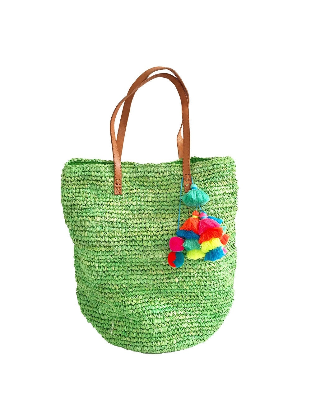 Handwoven Bag Straw Tote Straw Beach BagBeach Bags Tassel