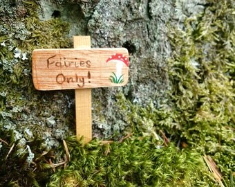 Fairies Only signpost for fairy garden