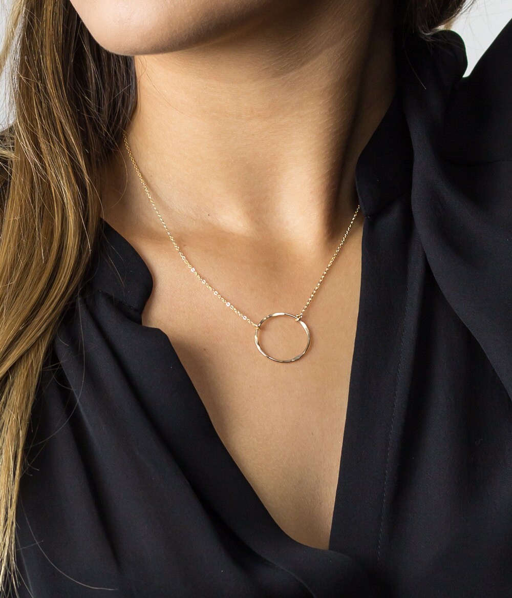 Delicate Circle Necklace 14k Gold Fill or Sterling Silver