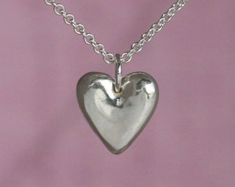 Sterling Silver Heart Charm – Sterling Heart Charm Necklace – Sterling Silver Heart Pendant – Sterling Silver Heart Necklace – Heart Jewelry