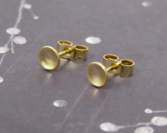 Tiny Gold Studs, Small Gold Earrings, 18ct Gold Plated Stud Earrings, Tiny Circle Studs Earrings, Simple Gold Earrings, Birthday Present