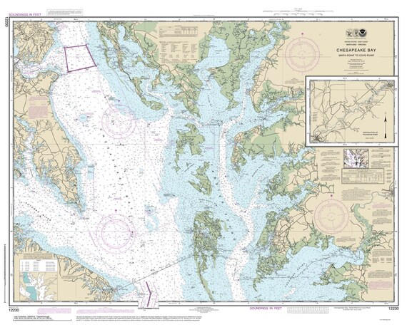 Smith Point to Cove Point 2014 Nautical Map Reprint