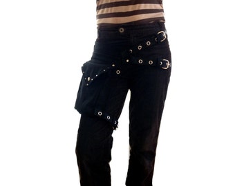 Leg strap utility belt, also plus size, extra rivets and metal buckles * Festival belt * Fanny Pack, Holster bags, Hip Bag Burning man