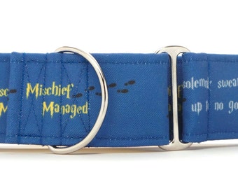 I Solemnly Swear RAVENCLAW CANVAS Dog Collar (Martingale, Buckle or Tag)