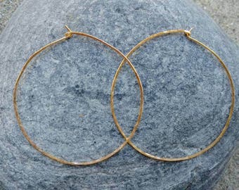 Gold Hoop Earrings, Simple Hoops, Hammered Hoops, Hoop Earrings, Hammered Earrings, Gold Earrings, Small, medium, large
