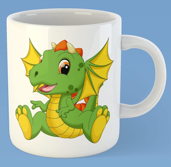 Cute Dragon Personalized Ceramic or Plastic Mug Cute Mug for