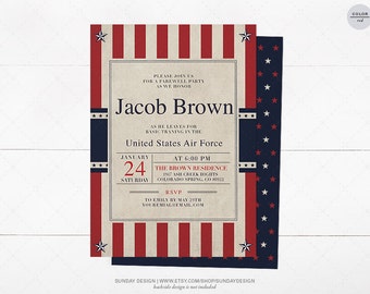 Military Going Away Party Invitation - DIY Printable - Military Retirement, Farewell Party, Deployment, Commissioning, Duty Calls, Patriotic