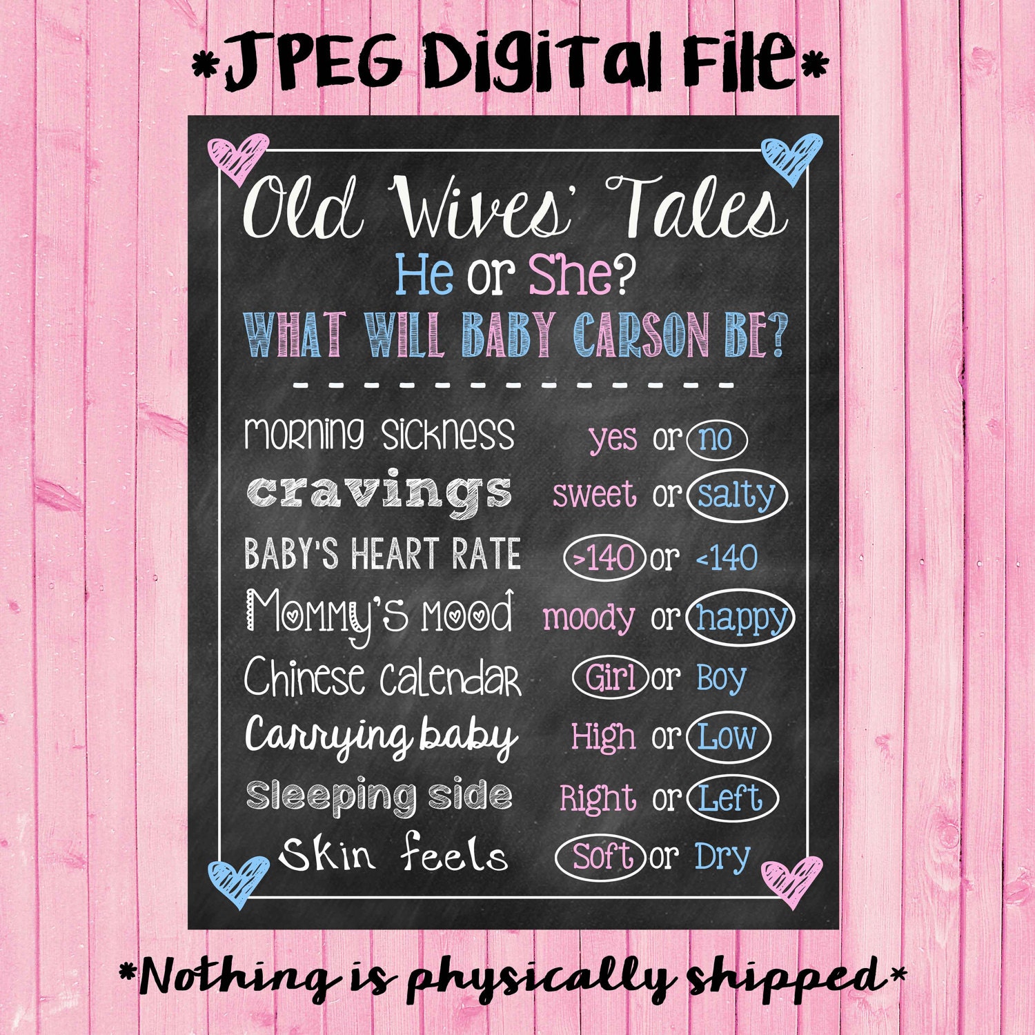 old-wives-tales-gender-reveal-chalkboard-poster-pink-or