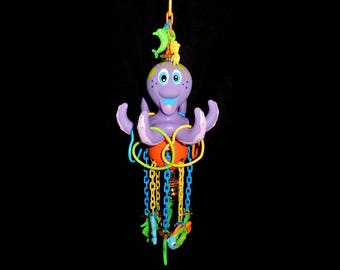 Sugar Glider Toy, Deluxe Octopus reset toy, small bird toy, primate toy, marmoset toy, exotic animal toy, small pet toy, Lucky You Gliders