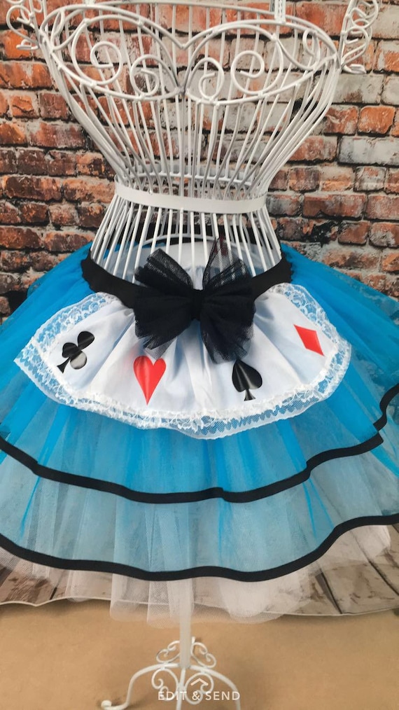 Neon Blue Tutu Skirt Alice In Wonderland Fancy Dress