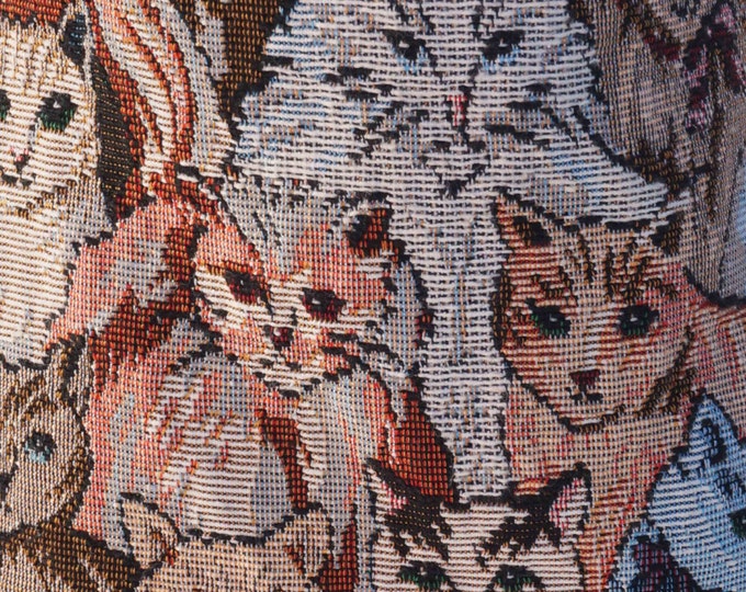 Cat Tapestry Bag, Vintage Knitting Bag, Shoulder Bag, Carpet Bag, Cat Lover, Hobo Bag, Tote Bag, Bucket Bag, Vintage Bag, Tapestry Bag, Boho