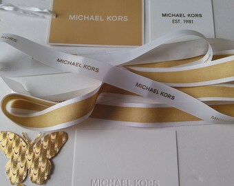 Authentic Michael Kors Ribbons and Cards with Gold Die Cut Butterflies