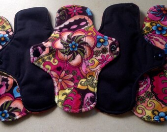 menstrual pads minky top organic bamboo hemp and cotton absorbent core fabric sanitary napkins washable and reusable cloth pads