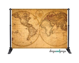Nautical World Map - Photography Backdrop