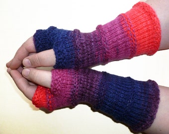 Knit Fingerless gloves | Arm warmers | Womens Fingerless | Long Mittens | Wrist warmers | Mismatched Gloves |
