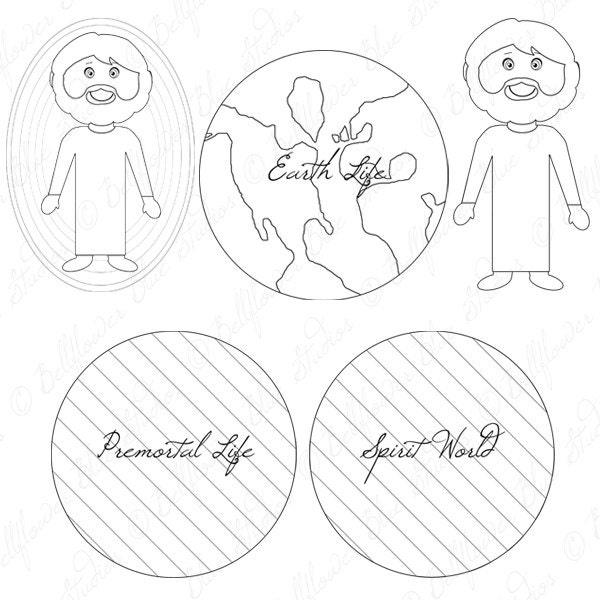 Plan of Salvation Digital Clipart black &amp; white line art