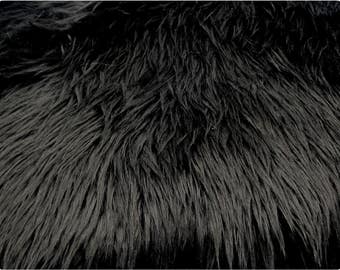 Black Luxury Shag Faux Fur Fabric
