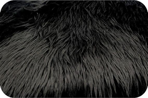Black Luxury Shag Faux Fur Fabric