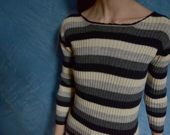 FIZZ Ribbed Cotton Knit Sweater, Men's Size XL cotton navy blue type Vintage Second Hand