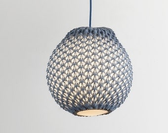 Knitted Pendant Light - Modern Chandelier Lighting - Hanging Dining Lamp - Ceiling Light Fixture - Minimal