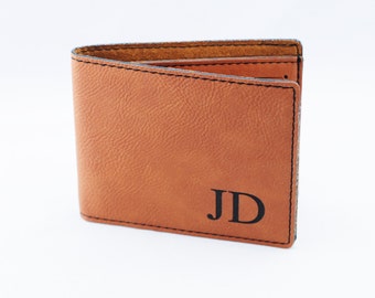 Groomsmen Gifts - Monogram Leather Wallet - Personalized Mens Wallet