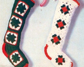 INSTANT Download CROCHET Christmas STOCKINGS Pattern 18" (45.5 cm) - Easy Vintage Instant Pdf Pattern - Kenyon Download Books 1057