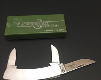 Vintage Schrade's 3rd Generation SS648 Stainless Steel Pocket Knife 3 Blades