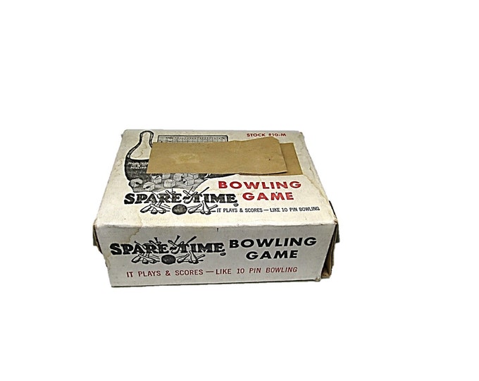 Vintage Bowling Game "Spare Time" | Original Spare|Time Dice Game MidCentury Bowling Pins Bakelite Dice Table Top Dice Game Family Game Mom