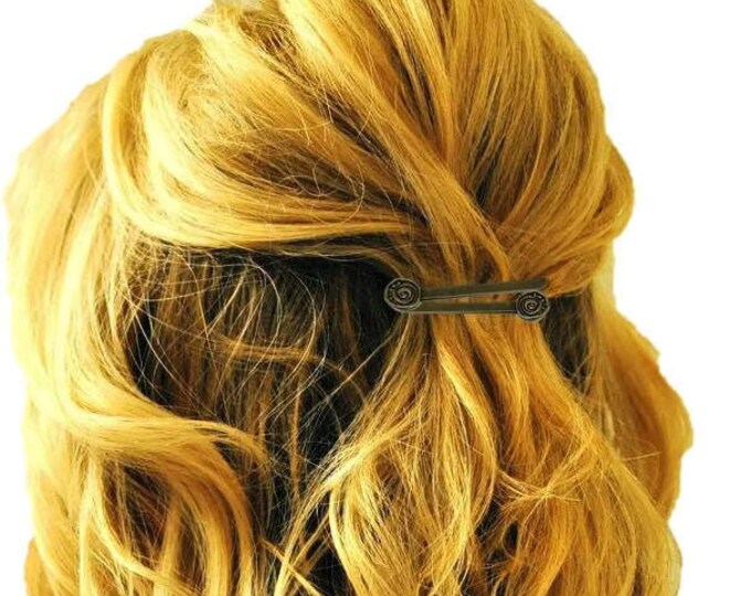 Vintage Rubbed Bronze Hairpin / Art Deco Hair Accessory Sea Shell Swirl Hair Pin / Bridal Hair Bobby Pin / Set of Vtg Bobby Pins Mom Teen