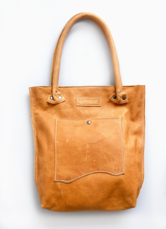 Caramel Colored Leather Market Bag Camel Tone Leather