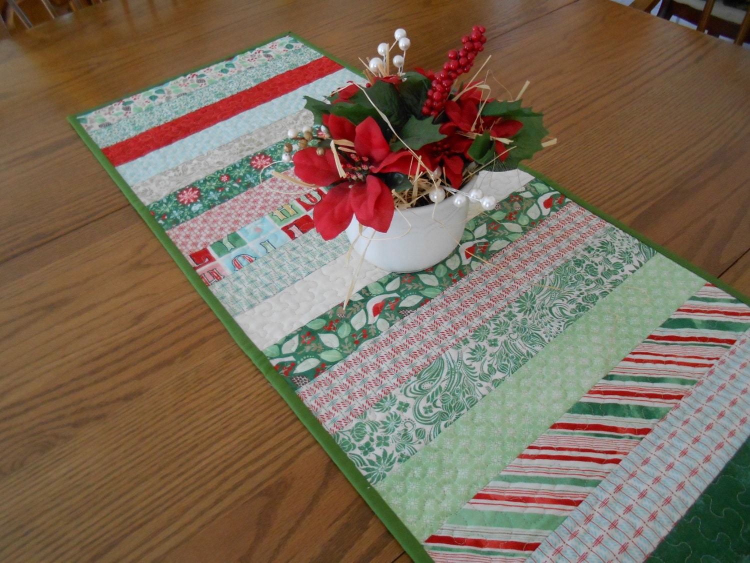 Handmade Christmas Table Runner Holiday Home Decor