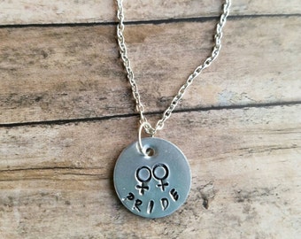 Lesbian pride necklace, feminist necklace, nasty woman, gift for lesbian, reistance, womens march necklace, equality necklace, Inspirational