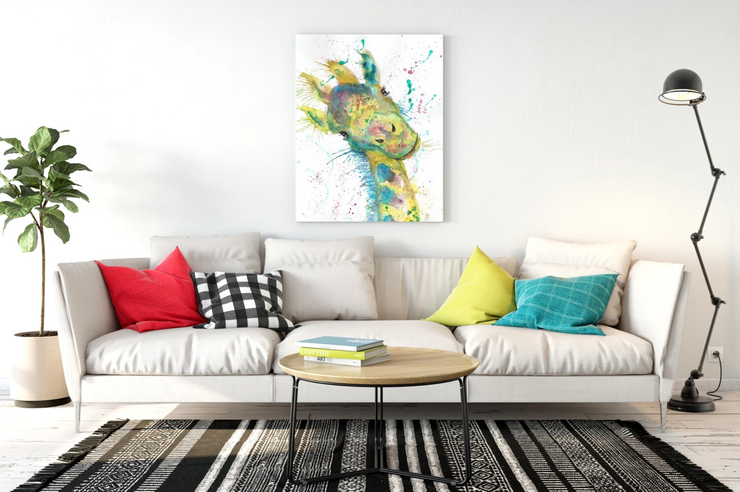 Jamie Taylor Art Hattie Giraffe Ready To Hang Canvas