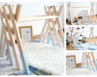 Baby wooden gym / Stylish nursery decor / Activity center / Choose color