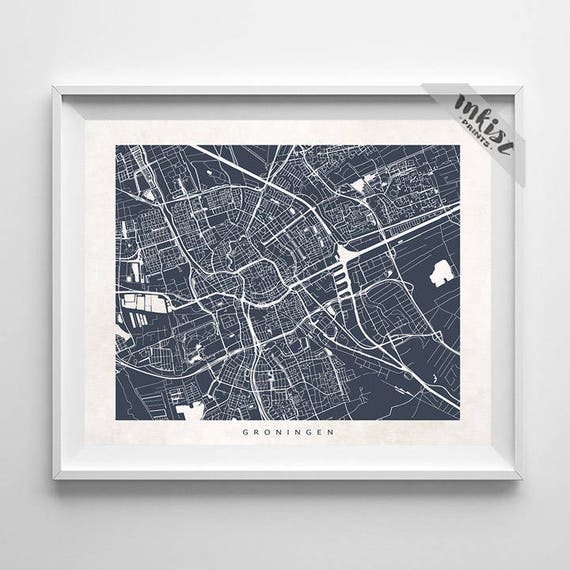 Groningen Map Netherlands Print Groningen Poster