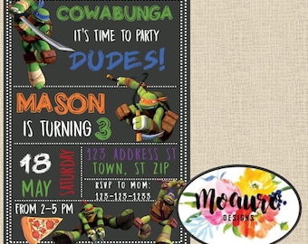 Ninja Turtle Birthday Invitation