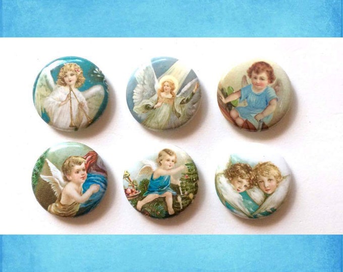 Vintage Cherub Magnets - Angel Gifts - Tea Party Favors - Cubicle Decor - Fridge Magnets - Gifts For Her - Gifts Under 10