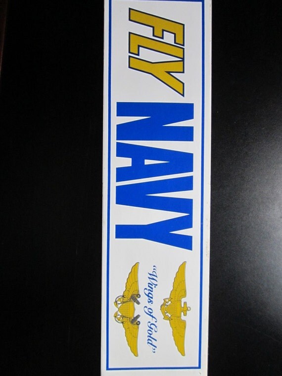 Vintage Fly Navy bumper sticker