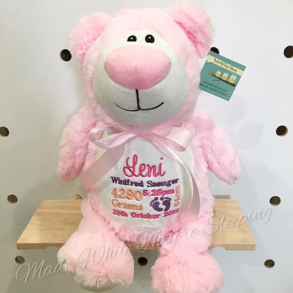 pink personalised teddy