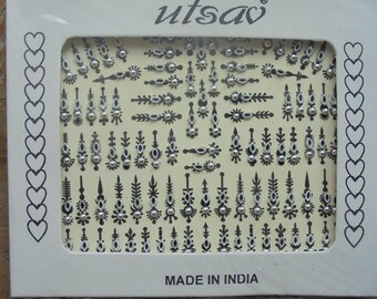 1 huge sheet of Bindis with approx. 75 pc India Hippie Bollywood Hinduism Hindu Psy Trance Temporary Tatoo Handmade N5