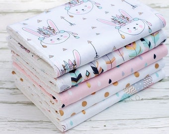 Baby Burp Cloths Set of 5, Baby Gift, Baby Shower, Newborn Burp Cloths, Baby Girl Burpcloths, Bunny Burpcloths, Feather Burp Cloths