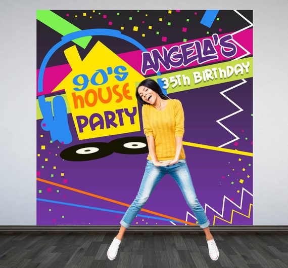 90's House Party Personalized Photo Backdrop 90s Photo