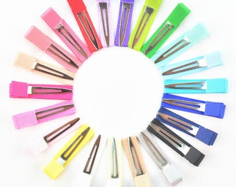 Set of 10pcs 45mmToddler Hair Clips, Baby Hair Clips, Ribbon Covered Hair Clips, Clips for Toddlers, Clips for Baby,Duckbill Clip-YTD07