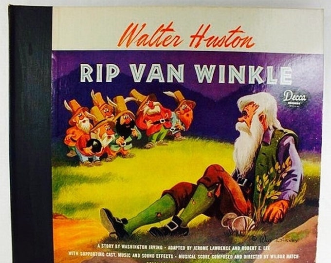 Storewide 25% Off SALE Decca Records Rare Children's Two Disc Set of Walter Huston Walt Disney's "Rip Van Winkle" 1946 Highly Collectable DA