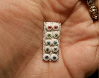 5 pairs of hand made eyes approx.2 mm iris OOAK figures sculptures dolls