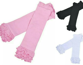 Ruffled Leg Warmers - Infant Leg Warmers - Black Leg Warmers - Baby Leg Warmers - White Leg Warmers - Pink Leg Warmers - Cotton Leg Warmers