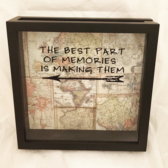 Ticket Stub Holder or Keepsake/Memory Display Shadow Box Map