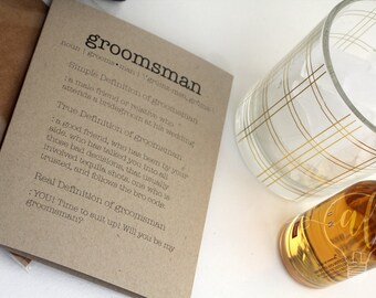 Funny Groomsmen Proposal Card - Groomsmen dictionary definition card - Be my groomsman - will you be my groomsman - ask groomsman