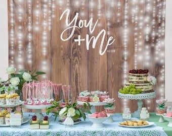 Elegant Rustic Wedding Wood Backdrop Custom Tapestry Dessert Table Elegant Rustic Wedding Wood Backdrop Custom Tapestry Dessert Table