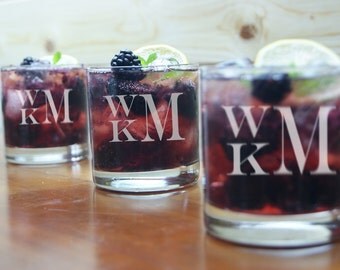Personalized Whiskey Glasses, Monogram, Engraved Whiskey Glasses, Barware, Rocks Glasses, Personalized, Groomsman Gift, Whiskey Glass Set